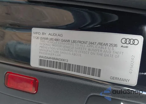 2021 Audi A4 Premium 45 Tfsi S Line Quattro S Tronic из США, поврежденный, VIN WAUDAAF48MA030813